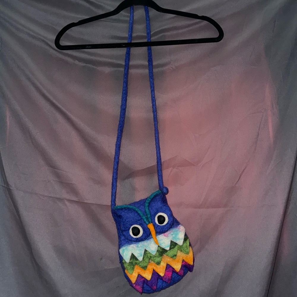 Children’s wool handmade owl, Crossbody bag